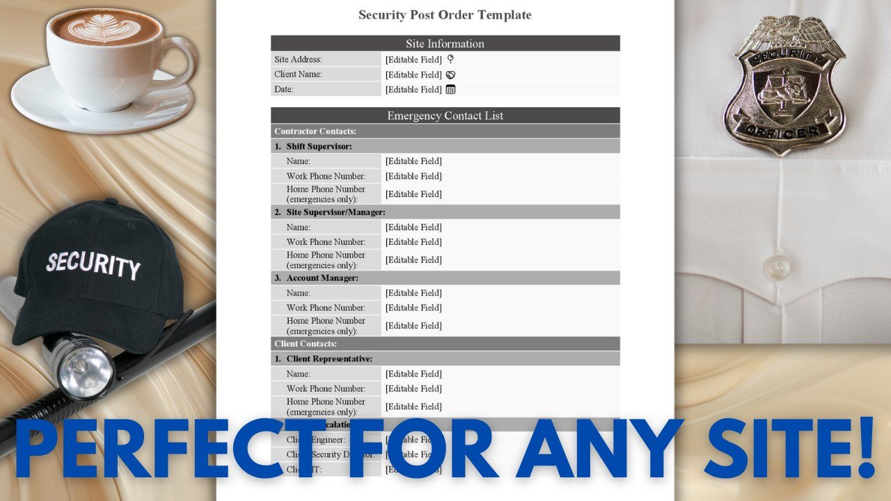 Ultimate Security Post Order Template
