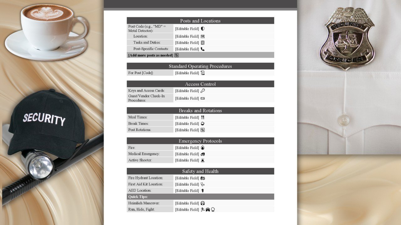 Ultimate Security Post Order Template