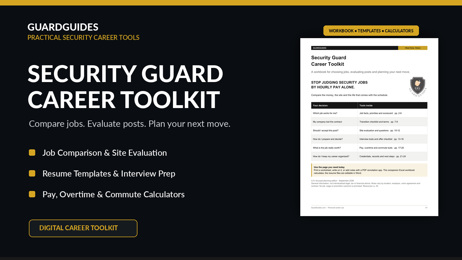 Security Guard Career Toolkit digital product